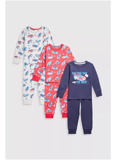 mothercare Racing Car Pyjamas - 3 Pack  - Image 2