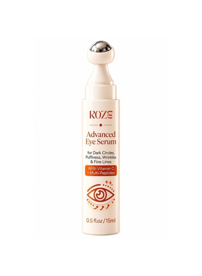 Roze Advanced Eye Roll-On Serum | Targets Dark circles | Puffiness | Wrinkles | 15ml - Image 1