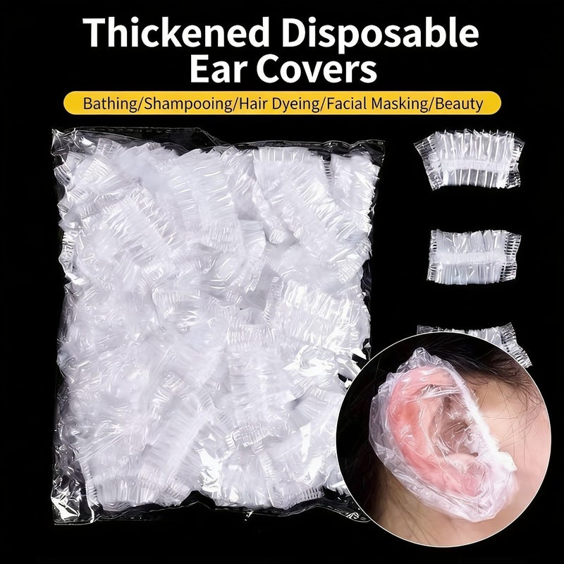 50pcs Waterproof Thickened Plastic Hair Dye Ear Covers For Hairdressing Shampooing Bathing Ear Protection Supplies - Image 2