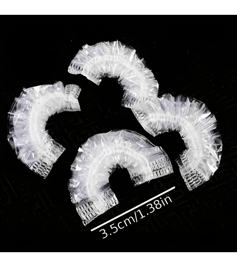50pcs Waterproof Thickened Plastic Hair Dye Ear Covers For Hairdressing Shampooing Bathing Ear Protection Supplies - Image 3