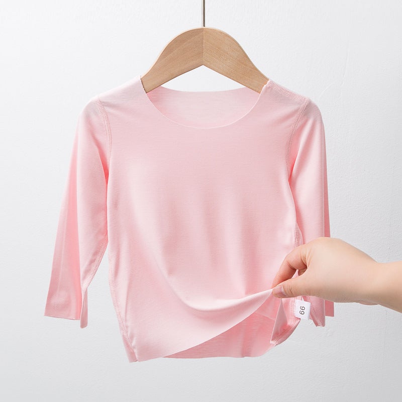 Children'S Base Layer T-Shirt For Toddlers And Older Children, Class A Modal Seamless Thin Long-Sleeve Top For Boys And Girls - Image 1