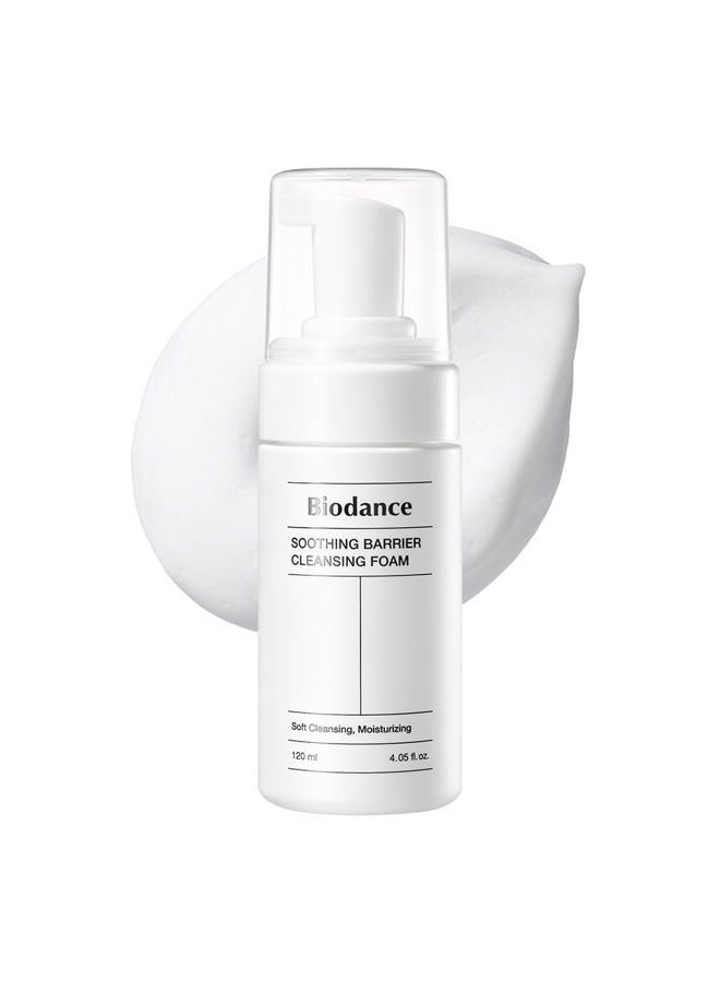 BIODANCE Soothing Barrier Cleansing Foam, Micro Bubble Foam, Gentle & Mild Facial Cleanser, Korean Skin Care | 4.06 fl.oz, 120ml - Image 1