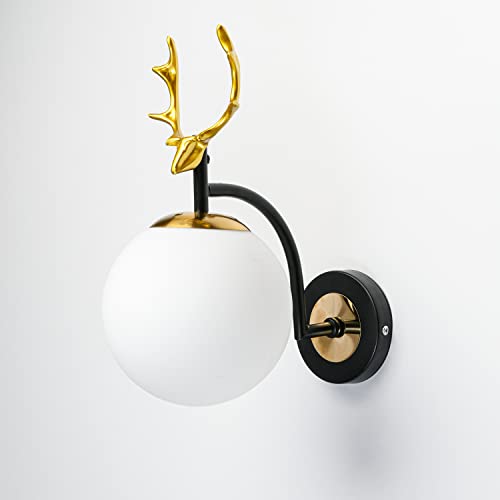 WOKE Retro Design Deer Head Wall Mounted LED Light Lamp Antique Decorative Wall Lamp (1277)(Glass)(Bulb Not Included) - Image 2