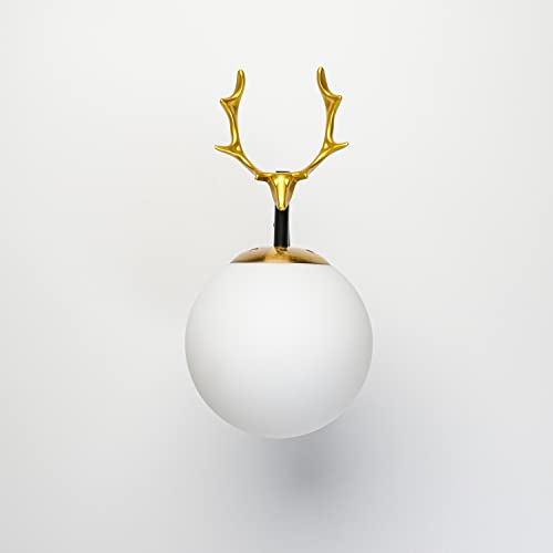 WOKE Retro Design Deer Head Wall Mounted LED Light Lamp Antique Decorative Wall Lamp (1277)(Glass)(Bulb Not Included) - Image 3