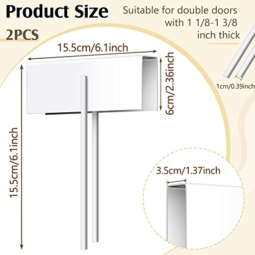Dunzy 2 Pieces Bifold Door Lock Double Door Child Safety Childproof Closet Stainless Steel Metal Pantry Lock for Bifold Folding Closet Pantry, White - Image 2