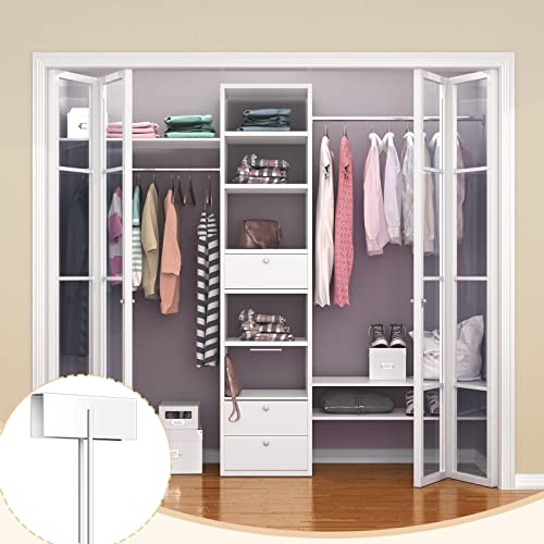 Dunzy 2 Pieces Bifold Door Lock Double Door Child Safety Childproof Closet Stainless Steel Metal Pantry Lock for Bifold Folding Closet Pantry, White - Image 5