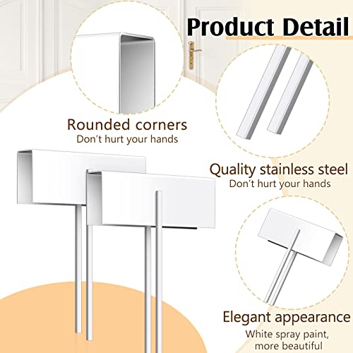 Dunzy 2 Pieces Bifold Door Lock Double Door Child Safety Childproof Closet Stainless Steel Metal Pantry Lock for Bifold Folding Closet Pantry, White - Image 3