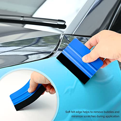 Gomake Vehicle Vinyl Wrap Window Tint Film Tool Kit Include 4 Inch Felt Squeegee, Retractable 9mm Utility Knife and Blades, Zippy Vinyl Cutter and Mini Go Corner Squeegee for Car Wrapping - Image 3