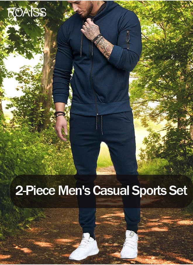 roaiss Mens Sweatsuits 2 Piece Hoodie Tracksuit Sets Casual Comfy Jogging Athletic Running Sports Suits Full Zip For Men  - Image 1
