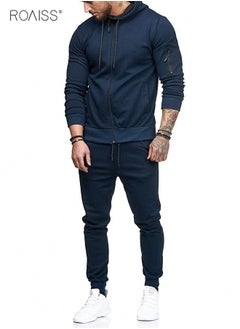 roaiss Mens Sweatsuits 2 Piece Hoodie Tracksuit Sets Casual Comfy Jogging Athletic Running Sports Suits Full Zip For Men  - Image 4