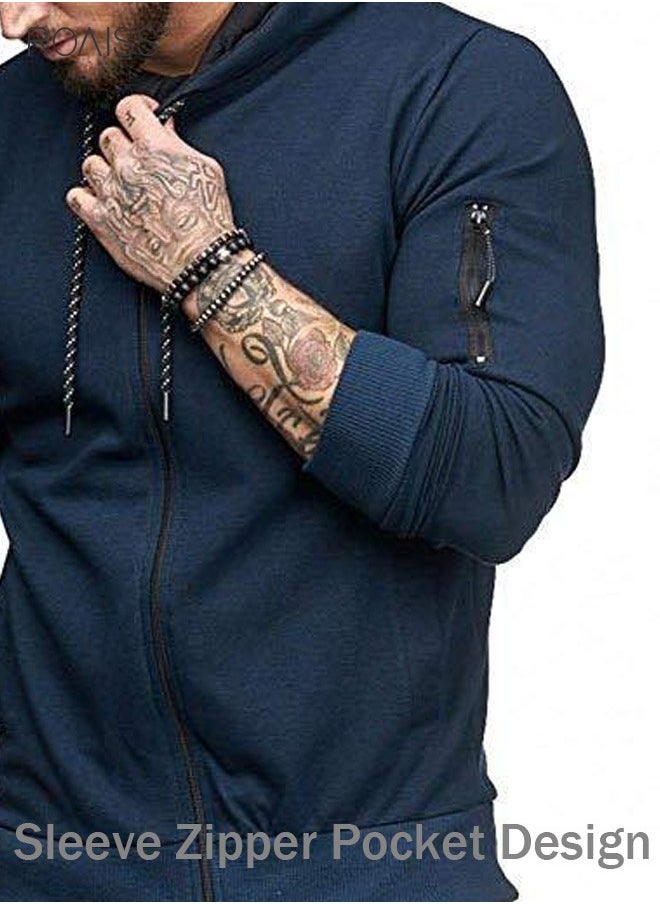 roaiss Mens Sweatsuits 2 Piece Hoodie Tracksuit Sets Casual Comfy Jogging Athletic Running Sports Suits Full Zip For Men  - Image 3