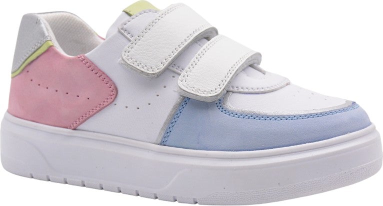 Kids A More Daisy Double Velcro Leather Girls Shoes Light Blue  - Image 1