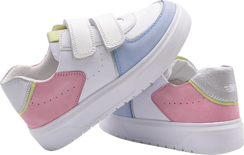 Kids A More Daisy Double Velcro Leather Girls Shoes Light Blue  - Image 3