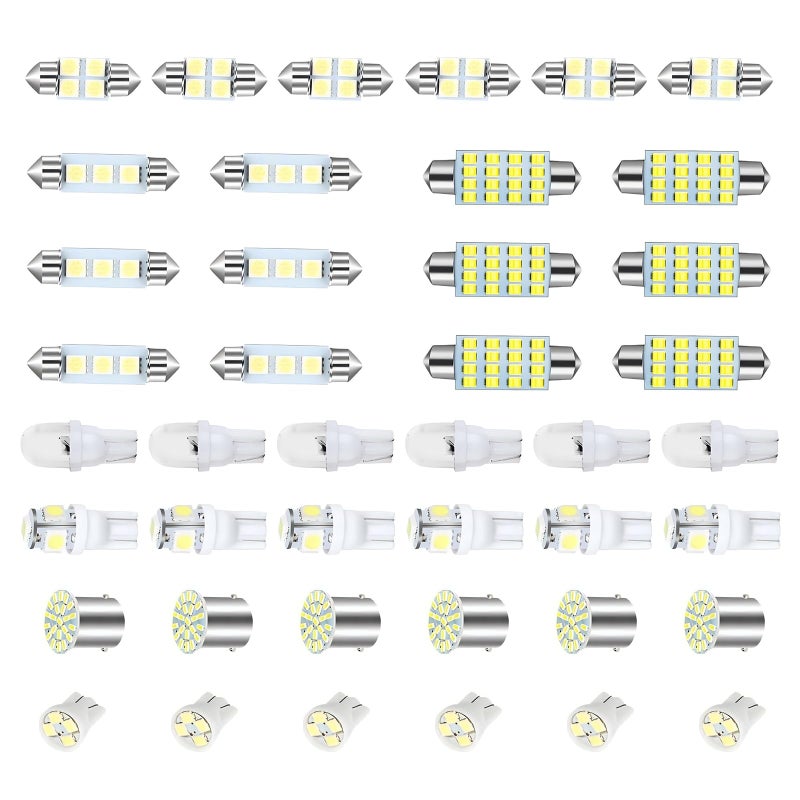 Zosgrew 42 PCS Car LED Lights Interior Kit T10 31 mm 36 mm 41 mm Reading Light License Plate Light Plug and Play Wide Angle Ultrabright LED Interior Lights Universal Car Lights Interior White - Image 3