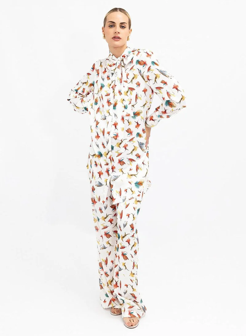 JANARA JONES Fishing Flies Satin Mira Blouse