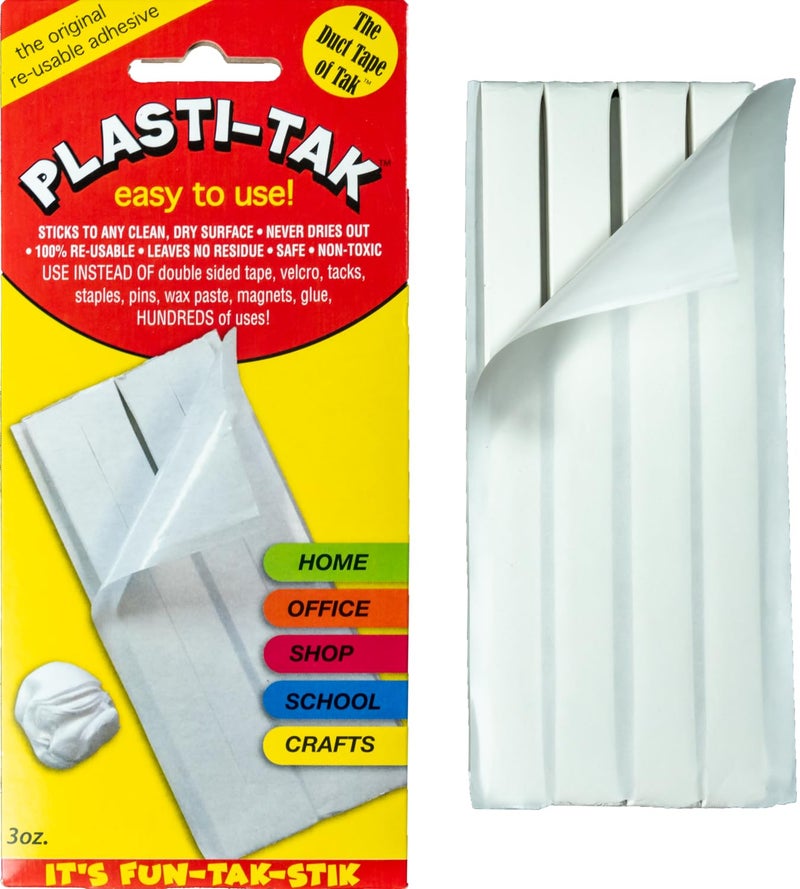 Plasti-Tak لصق بلاستيكي قابل لإعادة الاستخدام 3 أونصات من PLASTI-TAK، لاصق معتمد من المتاحف والمعارض، لا يجف - Image 1