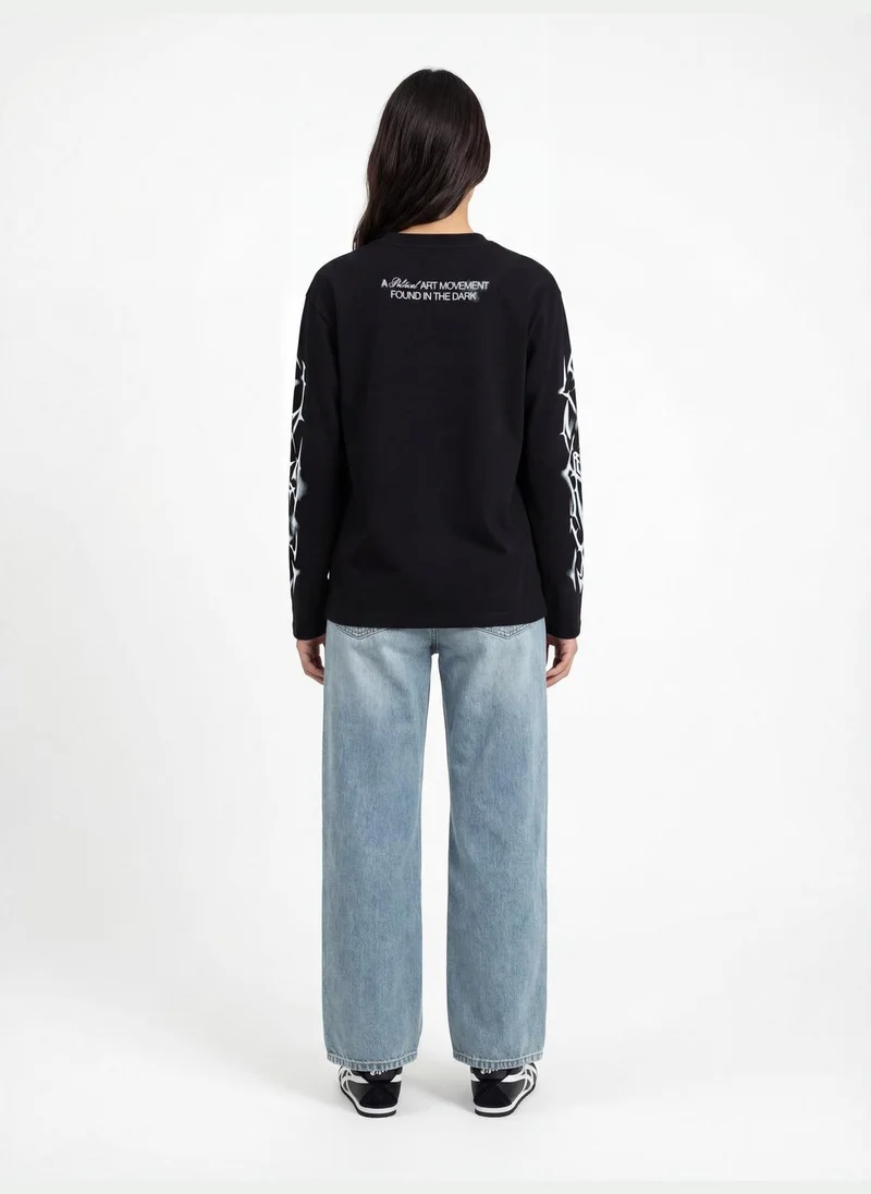 Prince Politique Black Freedom Graphic Print Long Sleeve  | Best Price UAE