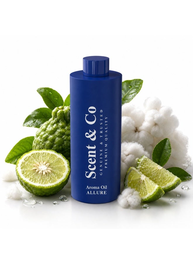 Scent & Co ALLURE Aroma Oil Diffuser 500ML, Fresh Bergamot, Grapefruit & Musk Blend, IFRA Certified, Pet-Friendly Home Fragrance, Crafted in UK, Made in UAE - Image 1