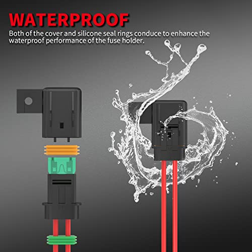 DaierTek Inline Fuse Holder 12V 12 AWG Waterproof ATC/ATO Blade Fuse Holder with 20 Amp 30 Amp 40 Amp Inline Fuse Heavy Duty in Line Fuse Holder for Marine Automotive Vehicle -6Pcs - Image 5