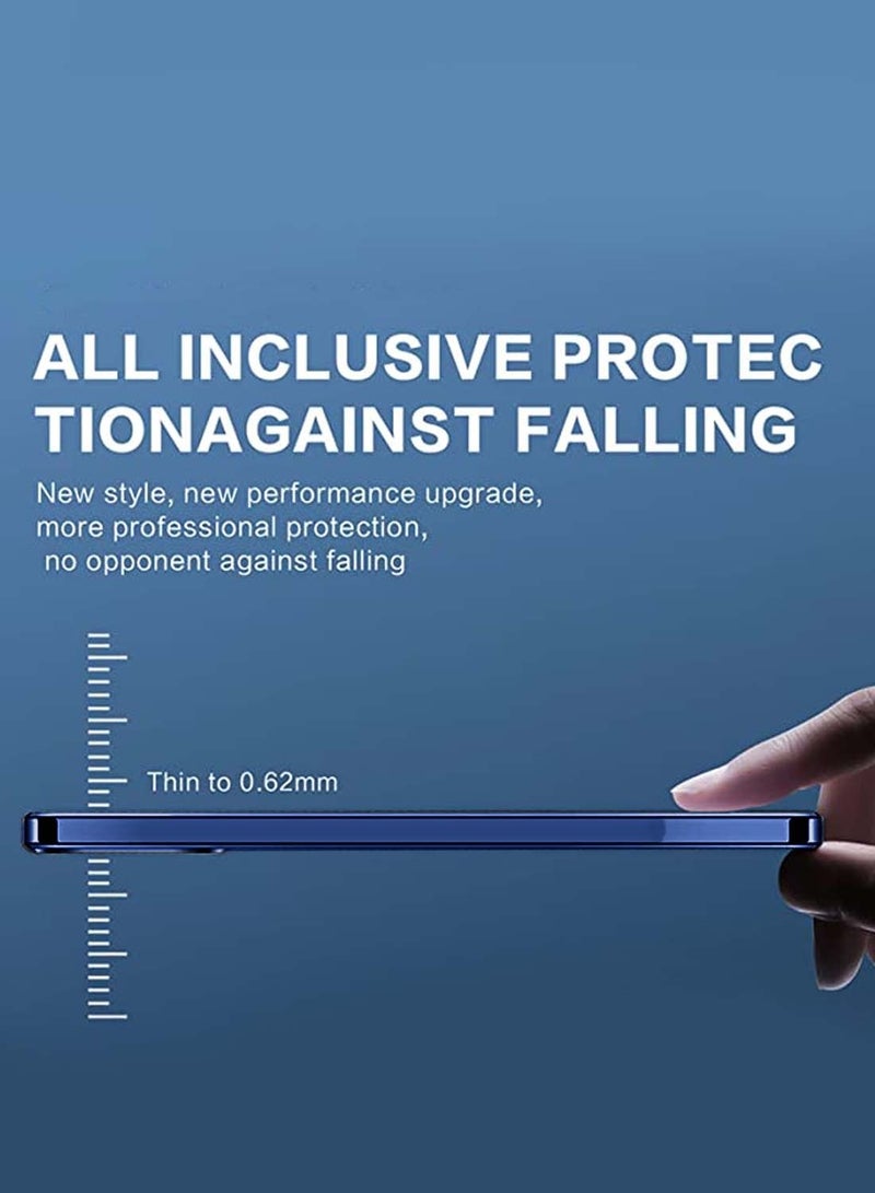 Wtech Xiaomi Redmi Note 14 Pro 5G 2024 PU Luxury Plating Raised Lips Camera Hole Case Cover - Clear/Navy Blue - Image 5