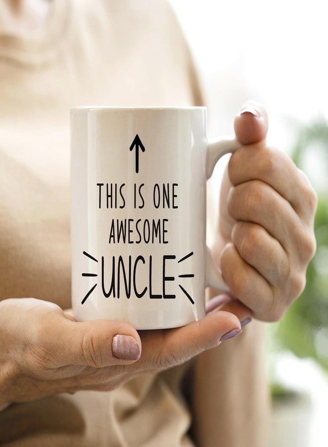 QASHWEY This is One Awesome Uncle Coffee Mugs Mug, Uncle Father's Day Birthday Gifts from Niece Nephew, UncleAppreciation Gifts Double Side Printed Ceramic Mug Cup 11 Ounce - Image 2
