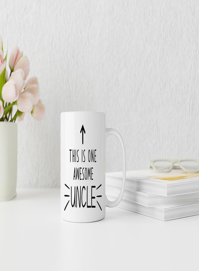 QASHWEY This is One Awesome Uncle Coffee Mugs Mug, Uncle Father's Day Birthday Gifts from Niece Nephew, UncleAppreciation Gifts Double Side Printed Ceramic Mug Cup 11 Ounce - Image 3