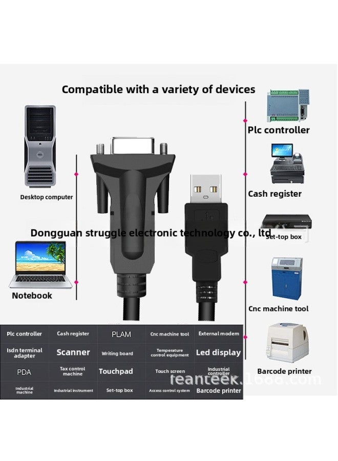 Usb To Serial Port Line 9-hole Serial Port To USB To RS232 Female COM Port Line USB To DB9 Hole Line Printing Line-Color:5.0M - Image 4