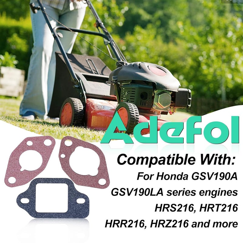 Adefol Carburettor Gasket Kit for Honda GCV160 GCV135 GCV190 GSV190 Engine and HRS216 HRT216 HRB216 HRR216 HRZ216 Lawnmower # 16212-Zl8-000, Professional Airtight Gasket - Image 2