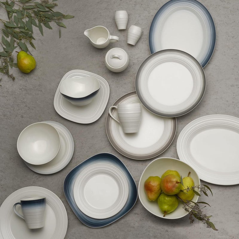 Mikasa Swirl Ombre White Oval Platter 1375 Inch Blue Banded - Image 5