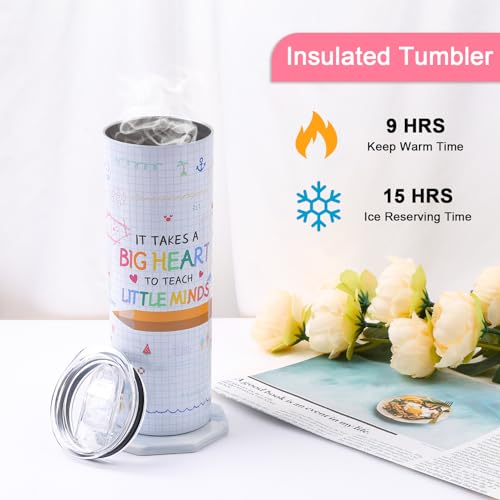 DHQH Best Teacher Appreciation Gifts Set Box,20 oz Insulated Tumbler for Women,Funny Thank You Mothers Day Gifts for Teachers - Image 3
