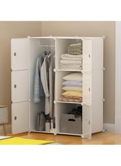 Portable Wardrobe Closet Organizer | Heavy Duty Foldable Cabinet with 6 Storage Cubes & Doors | Space-Saving Modular Armoire for Bedroom | Easy Assembly White Storage Shelf (Multi-Functional Design) - pzsku/ZB75A6969F611AD527A49Z/45/_/1740553736/098dba0a-b236-4561-94a0-9cb1df253cc8