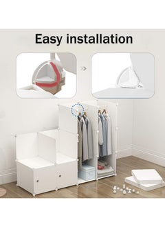 Portable Wardrobe Closet Organizer | Heavy Duty Foldable Cabinet with 6 Storage Cubes & Doors | Space-Saving Modular Armoire for Bedroom | Easy Assembly White Storage Shelf (Multi-Functional Design) - pzsku/ZB75A6969F611AD527A49Z/45/_/1740553807/1a23dda4-3c2b-4f47-9685-de09a99c5357