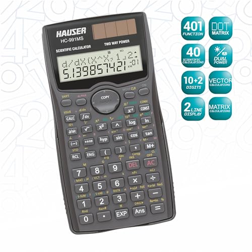 Hauser HC-991 MS Scientific Calculator | 401 Functions with 40 Scientific Calculations | Two Line Display | Data Editor, Statistics & Standard Deviations | Pack of 1 - Image 3