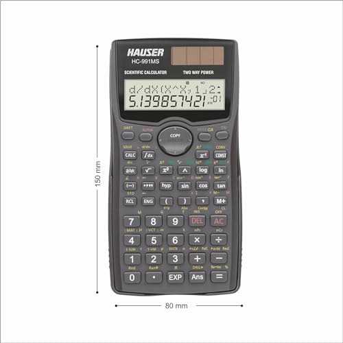 Hauser HC-991 MS Scientific Calculator | 401 Functions with 40 Scientific Calculations | Two Line Display | Data Editor, Statistics & Standard Deviations | Pack of 1 - Image 2