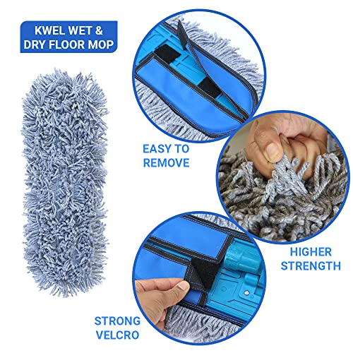 KWEL Plastic Wet And Dry Cotton Pad Floor Mop Refill (18 Inch) Pack Of 2 - Image 2