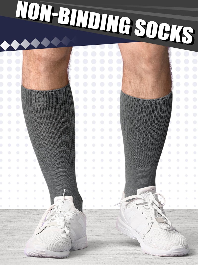 Bunnycool 4 Pairs Extra Wide Socks Swollen 30" Lymphedema Bariatric Socks Non Binding Loose Fit(10-13,Novelty Color) - Image 4