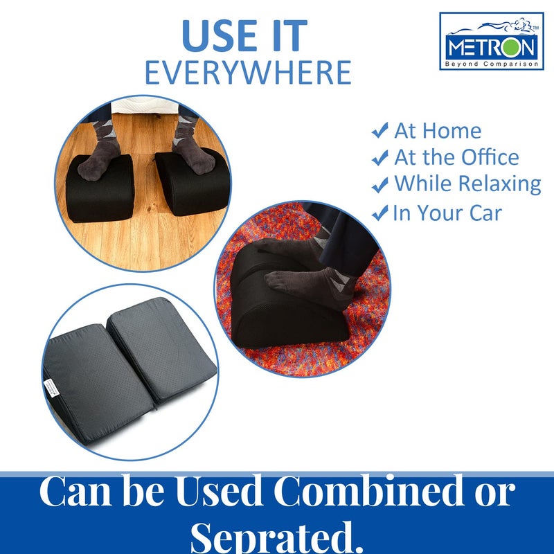 Metron Detachable Foot Rest for Under Desk Desk Footrest for Office and Home Working Can be Use Combined or Separated Washable Cover Size 17x12x5 Inches Pack of 1 - Image 3