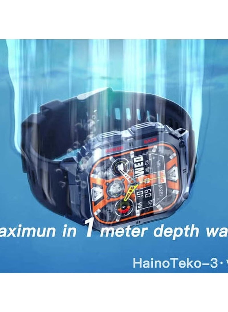Haino Teko Smart Watch with 3 Pairs of Straps | Fitness Tracker, Heart Rate Monitor, Sleep Tracking, Bluetooth Calling, Waterproof, Stylish Design for Men & Women - Image 4