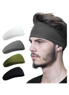 Mens Women Headband Mens Sweatband Sports Headband for Running Crossfit Cycling Yoga Basketball Working Out Stretchy Moisture Wicking Unisex Hairband