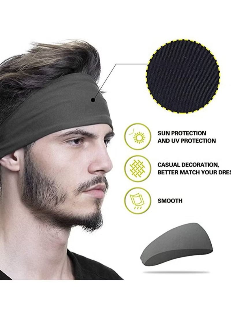 Generic - Mens Women Headband Mens Sweatband Sports Headband for Running Crossfit Cycling Yoga Basketball Working Out Stretchy Moisture Wicking Unisex Hairband - Image 1