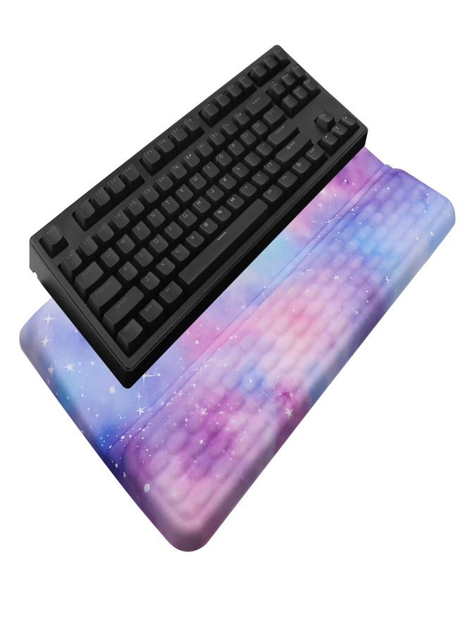 KEPUTAIER Computer Keyboard Stand with Wrist Rest, Ergonomic Tilted Keyboard Holder - Keyboard Riser with Wrist Pad - Keyboard Tray Support for Office Home -Colorful Stars - Image 1