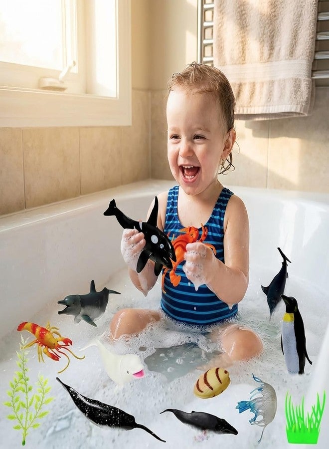 MALLEXO Realistic Underwater BIG Fish Animal Toy for Kids 3+| 12PCs Sea Water Creatures Shark, Whale Figure for Boys and Girls Animals Action Figurine Playset Educational & Learning Toys Birthday Gift - Image 2