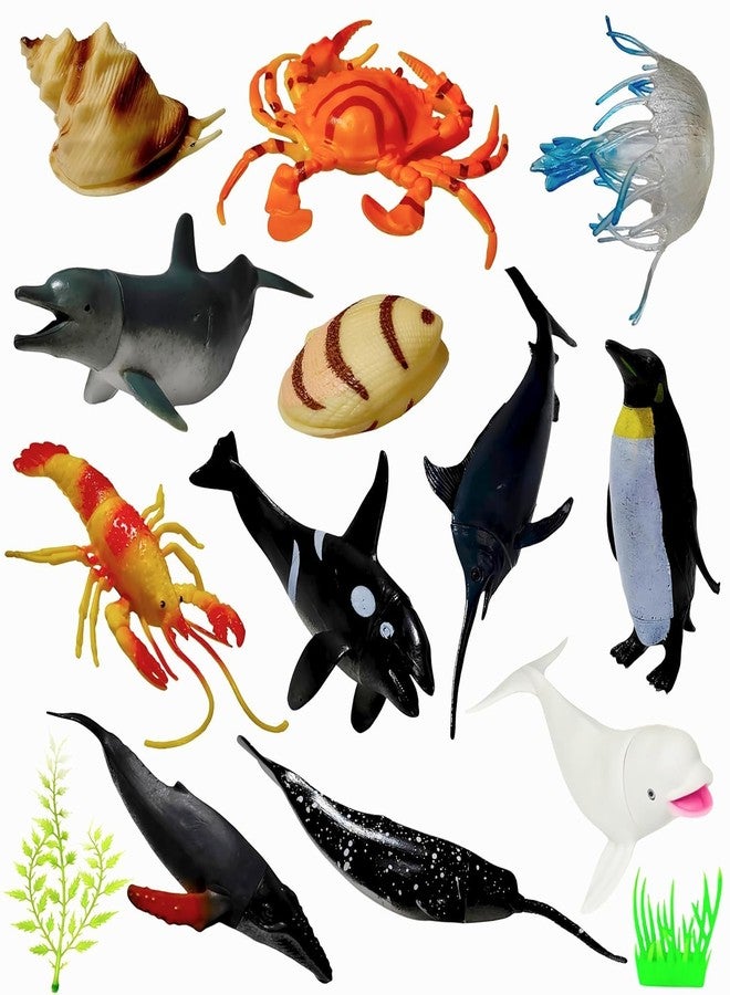 MALLEXO Realistic Underwater BIG Fish Animal Toy for Kids 3+| 12PCs Sea Water Creatures Shark, Whale Figure for Boys and Girls Animals Action Figurine Playset Educational & Learning Toys Birthday Gift - Image 1