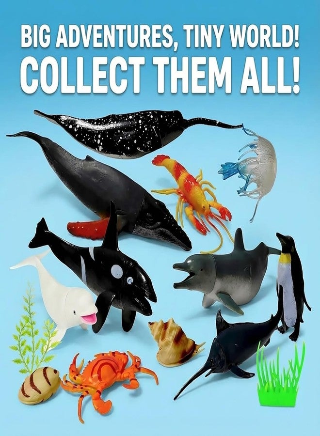 MALLEXO Realistic Underwater BIG Fish Animal Toy for Kids 3+| 12PCs Sea Water Creatures Shark, Whale Figure for Boys and Girls Animals Action Figurine Playset Educational & Learning Toys Birthday Gift - Image 3