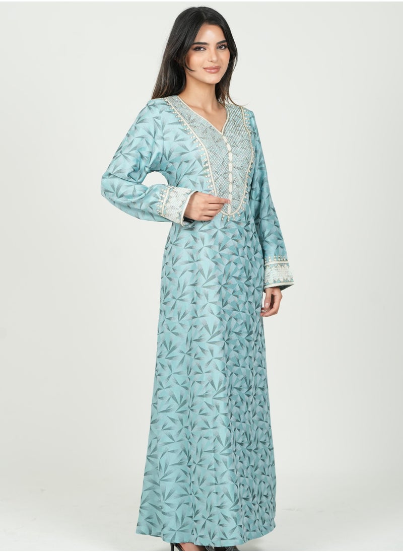 AL BENT AL SHARQIEH women printed jalabiya dress 