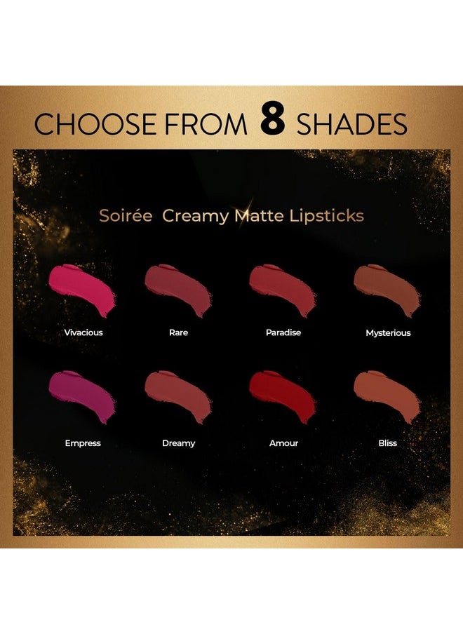 MyGlamm - Manish Malhotra Soiree Creamy Matte Lipstick - 04 Amour (Red Shade) | Long Lasting, Pigmented With Spf 30 & Vitamin E (4.2G) - Image 1