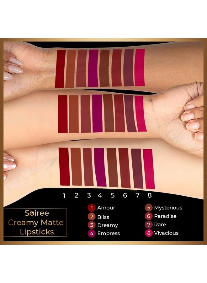 MyGlamm - Manish Malhotra Soiree Creamy Matte Lipstick - 04 Amour (Red Shade) | Long Lasting, Pigmented With Spf 30 & Vitamin E (4.2G) - Image 1