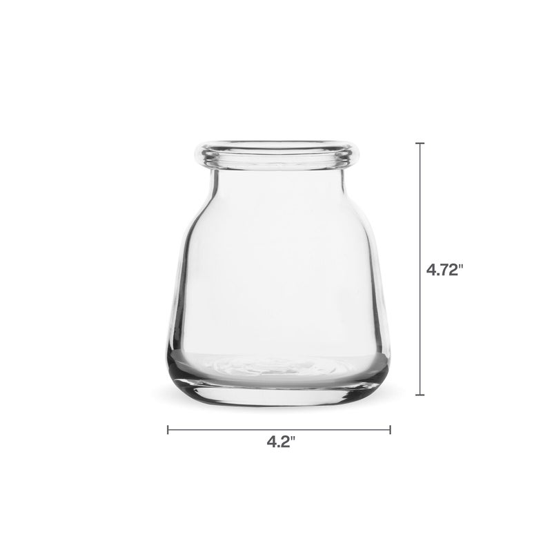 Elements Glass Milk Bottle Vase  for Use with Dried or Faux Flowers and Greenery  4.2x4.2x4.72 Inch  Clear - Image 2