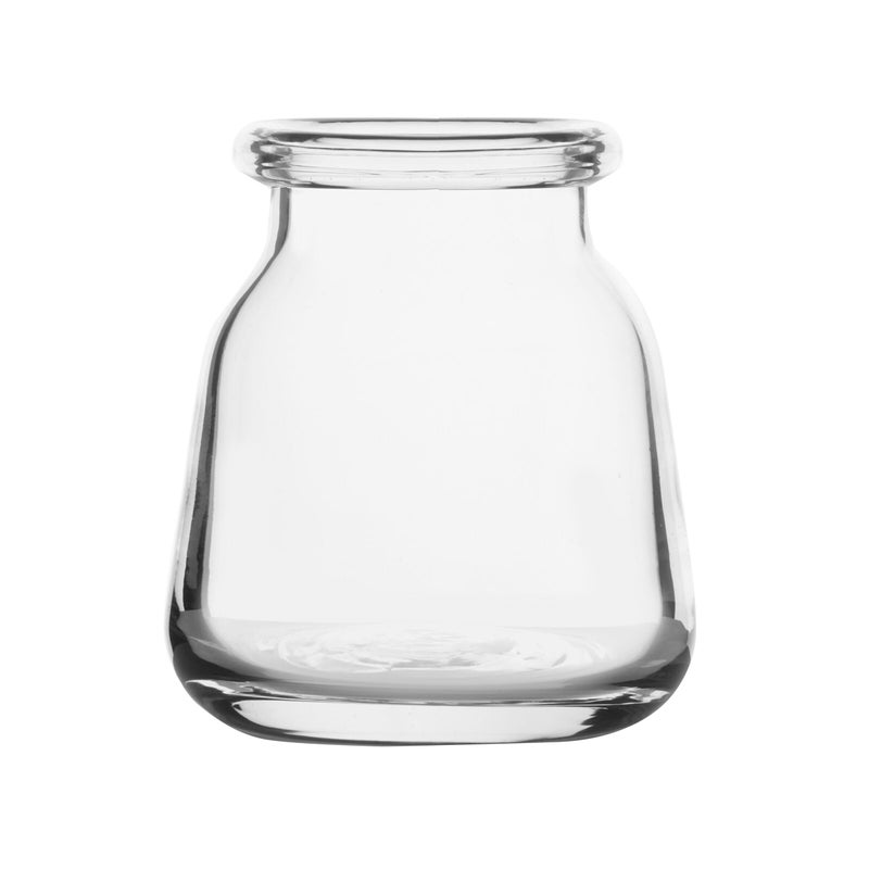 Elements Glass Milk Bottle Vase  for Use with Dried or Faux Flowers and Greenery  4.2x4.2x4.72 Inch  Clear - Image 1