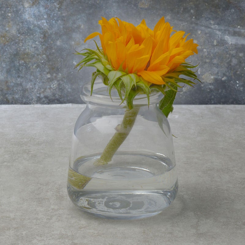 Elements Glass Milk Bottle Vase  for Use with Dried or Faux Flowers and Greenery  4.2x4.2x4.72 Inch  Clear - Image 5